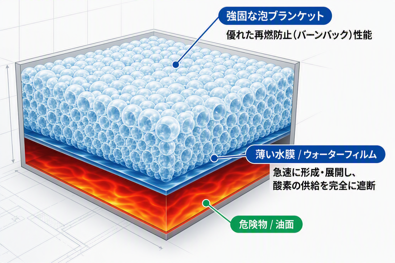 ｴﾙｼｺｰﾙA77水成膜説明図